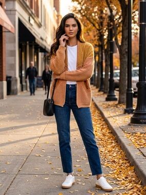 Heyson Oversized Mixed Media Grandpa Cardigan